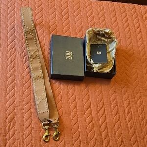 Frye Crossbody Tan Leather Strap with Brass Clips